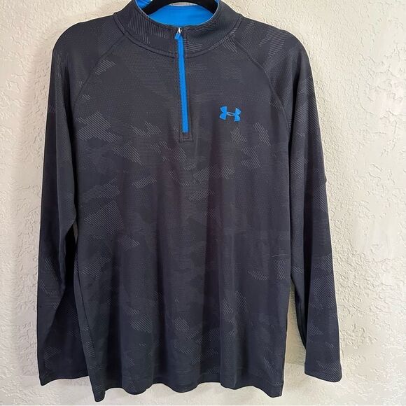 Under Armour Velocity 1/4 Zip Pullover Perforated Black Camo - Size Medium - Picture 5 of 9